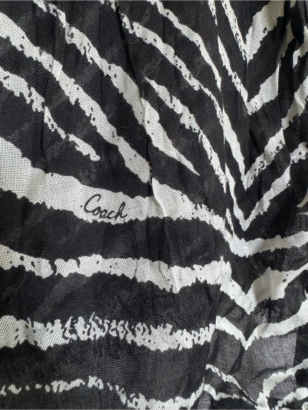 Coach Zebra Silk Modal Scarf Wrap